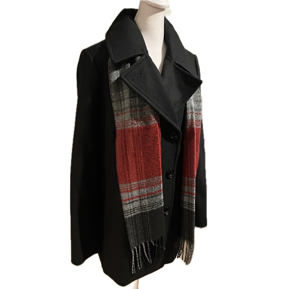NWT London Fog Prescott Double-Breasted Wool Coat w/ Scarf | Size Medium - Picture 5 of 8